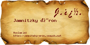 Jamnitzky Áron névjegykártya